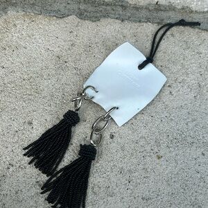 NWT Urban‎ Outfitters Silver Black Beaded Drop Earrings